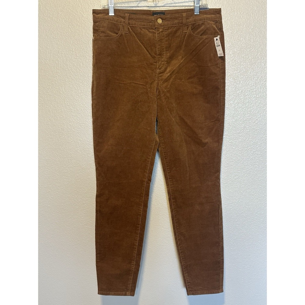 TALBOTS Womens  10 High Waist Skinny Leg Corduroy Jegging Pants Twig Brown NWT